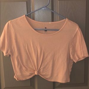 pink crop top